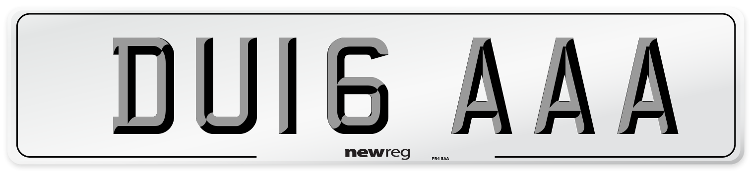 DU16 AAA Number Plate from New Reg